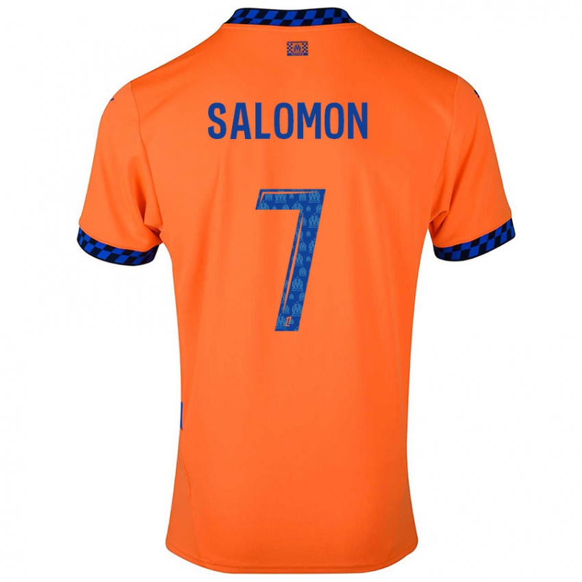 Bambino Maglia Maëva Salomon #7 Arancione Blu Scuro Kit Gara Third 2024/25 Maglietta