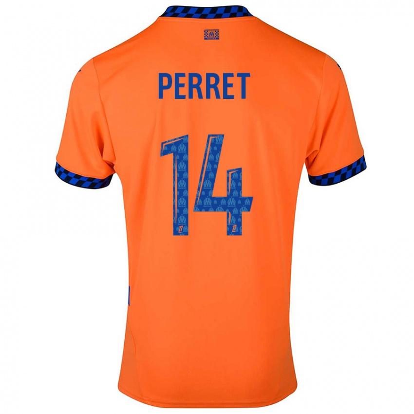 Bambino Maglia Jenny Perret #14 Arancione Blu Scuro Kit Gara Third 2024/25 Maglietta