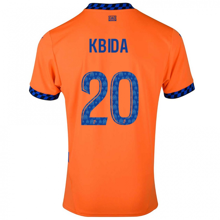 Bambino Maglia Inès Kbida #20 Arancione Blu Scuro Kit Gara Third 2024/25 Maglietta