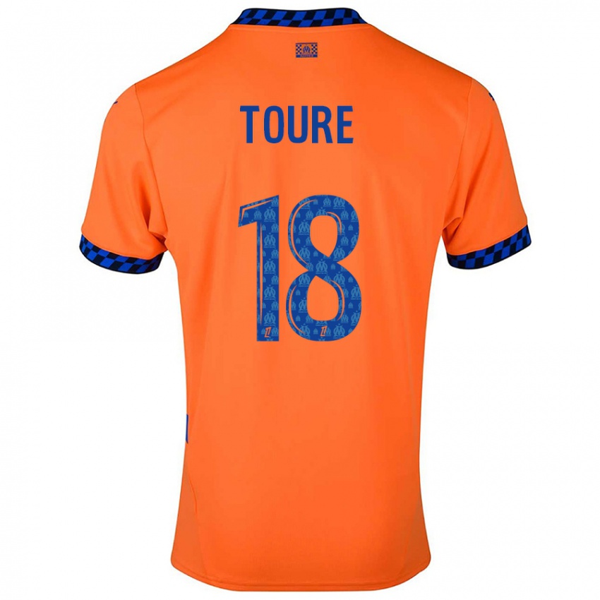 Bambino Maglia Isaak Toure #18 Arancione Blu Scuro Kit Gara Third 2024/25 Maglietta