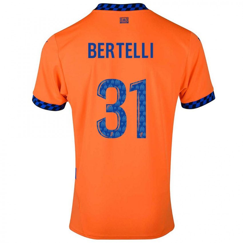 Bambino Maglia Ugo Bertelli #31 Arancione Blu Scuro Kit Gara Third 2024/25 Maglietta