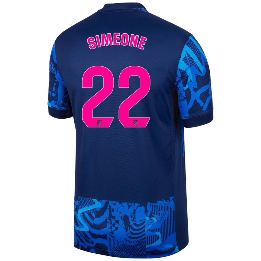 Bambino Maglia Giuliano Simeone #22 Blu Reale Kit Gara Third 2024/25 Maglietta