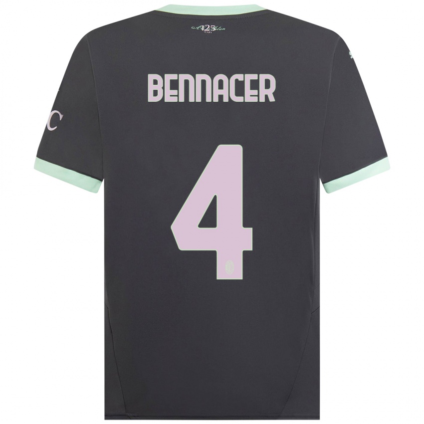 Bambino Maglia Ismael Bennacer #4 Grigio Kit Gara Third 2024/25 Maglietta