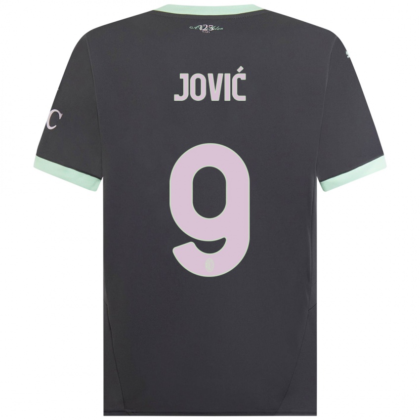 Bambino Maglia Luka Jovic #9 Grigio Kit Gara Third 2024/25 Maglietta