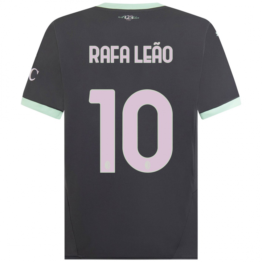 Bambino Maglia Rafael Leao #10 Grigio Kit Gara Third 2024/25 Maglietta