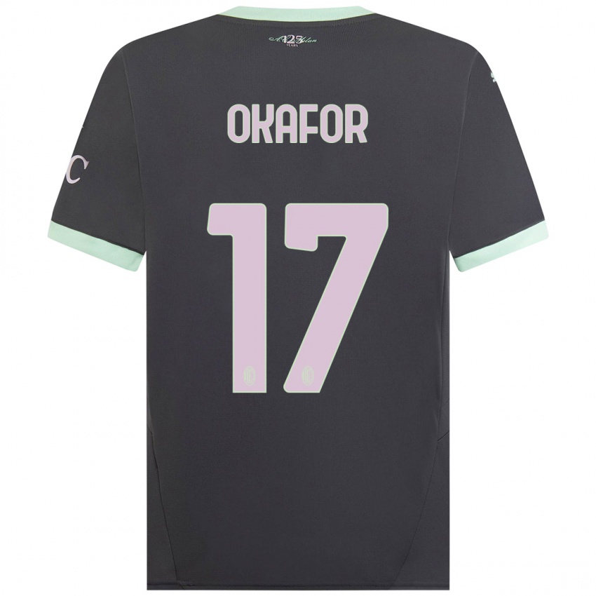 Bambino Maglia Noah Okafor #17 Grigio Kit Gara Third 2024/25 Maglietta