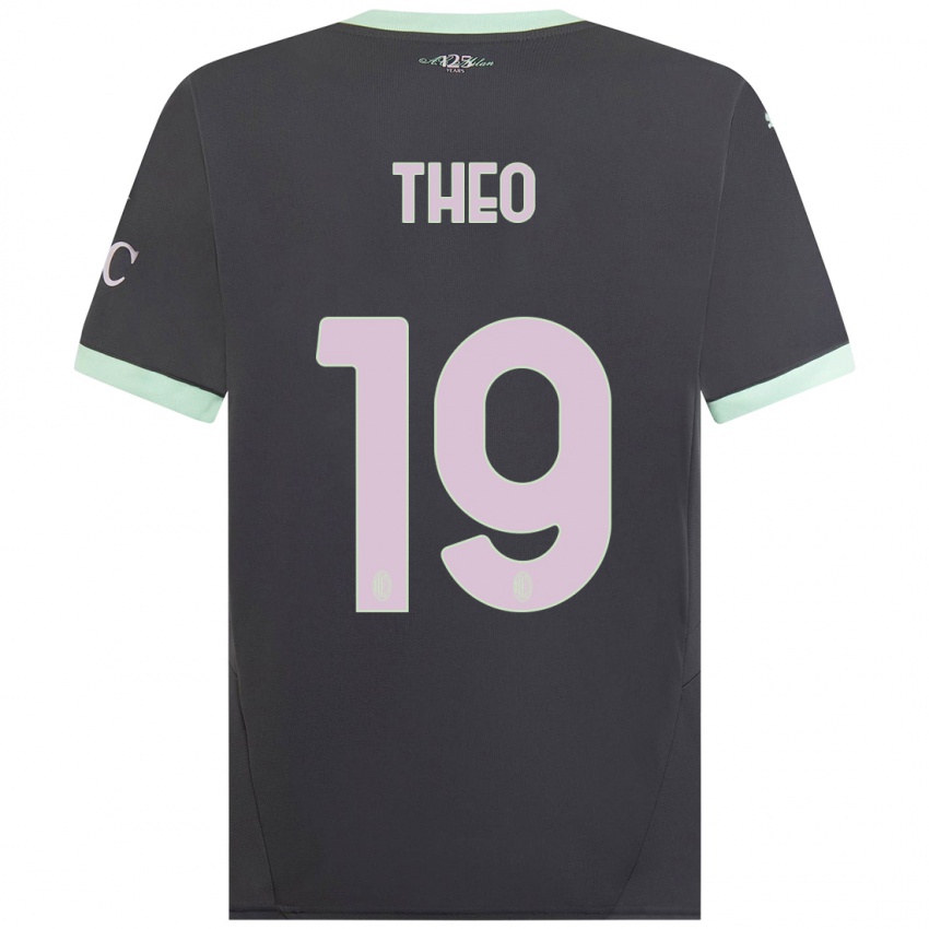 Bambino Maglia Theo Hernandez #19 Grigio Kit Gara Third 2024/25 Maglietta