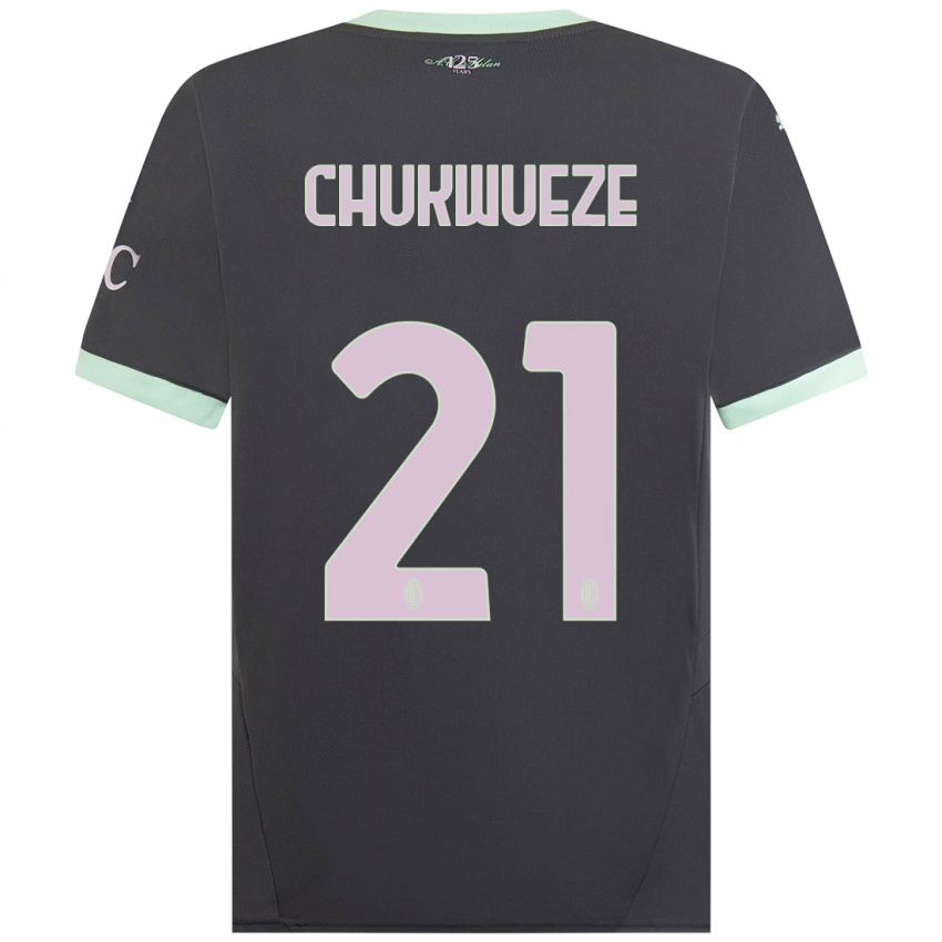 Bambino Maglia Samuel Chukwueze #21 Grigio Kit Gara Third 2024/25 Maglietta