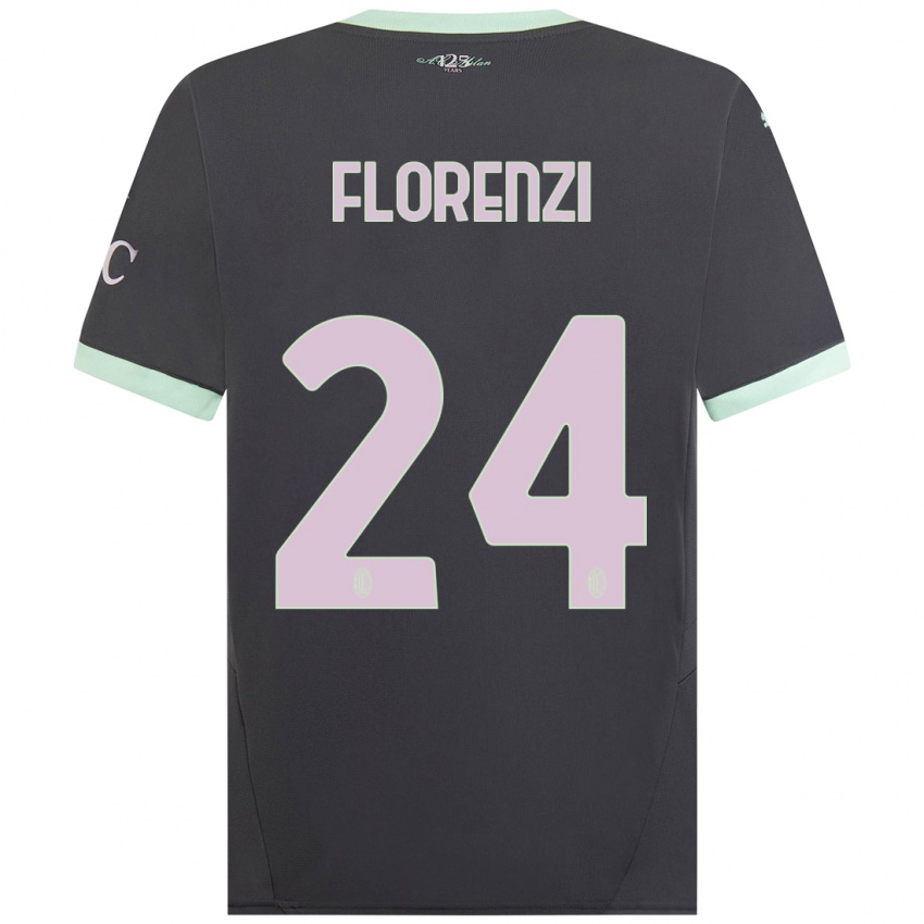 Bambino Maglia Alessandro Florenzi #24 Grigio Kit Gara Third 2024/25 Maglietta