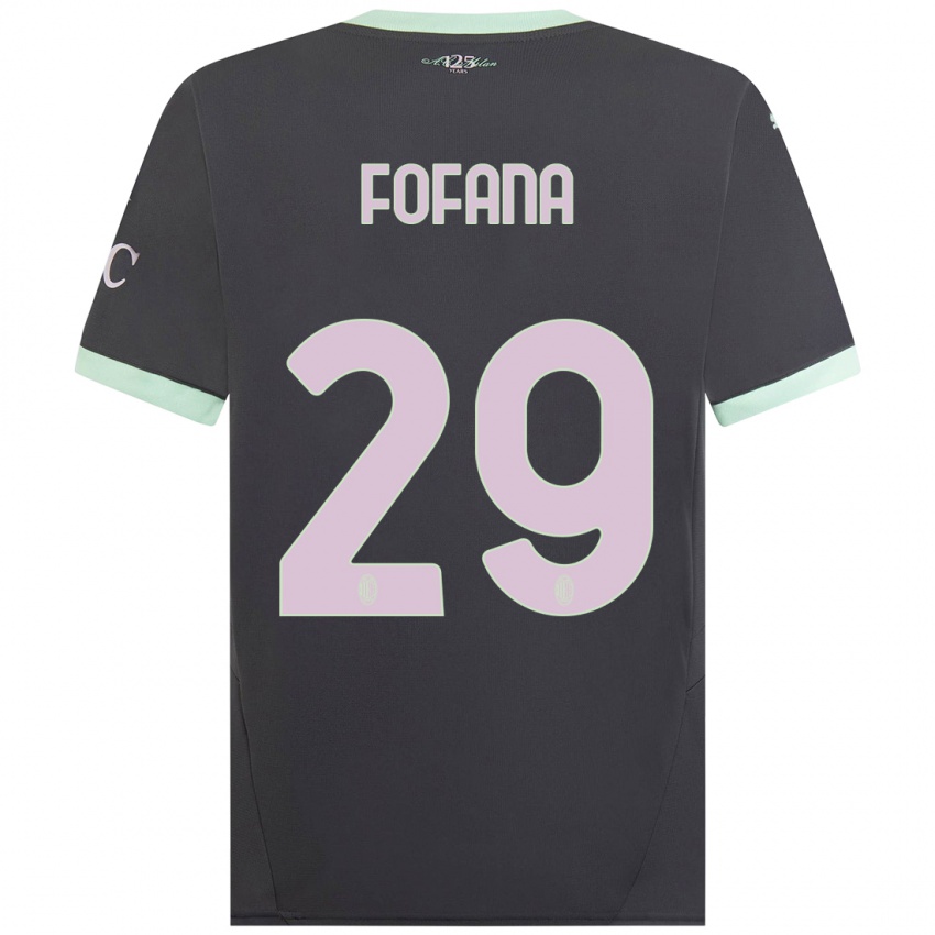 Bambino Maglia Youssouf Fofana #29 Grigio Kit Gara Third 2024/25 Maglietta