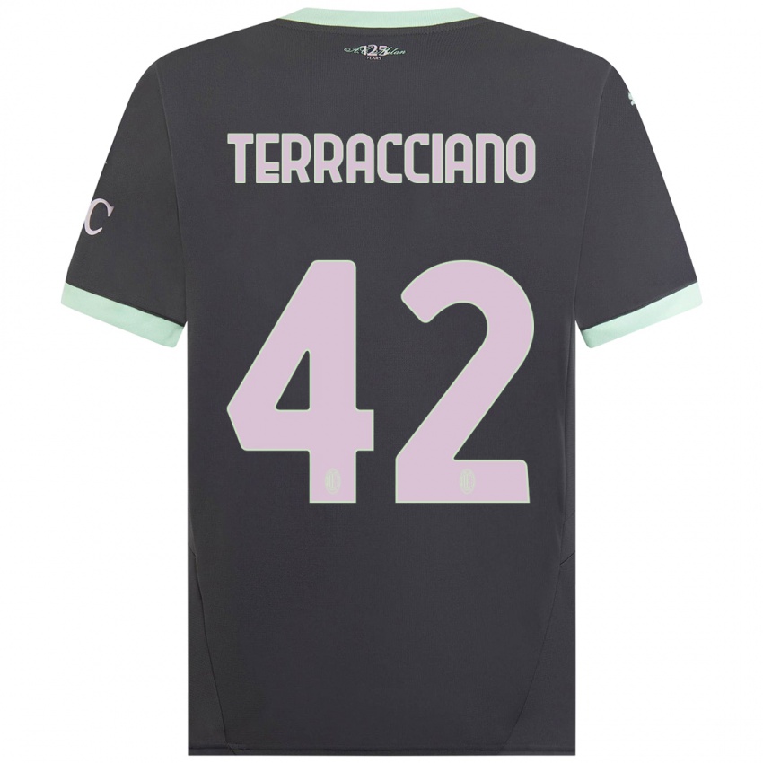 Bambino Maglia Filippo Terracciano #42 Grigio Kit Gara Third 2024/25 Maglietta