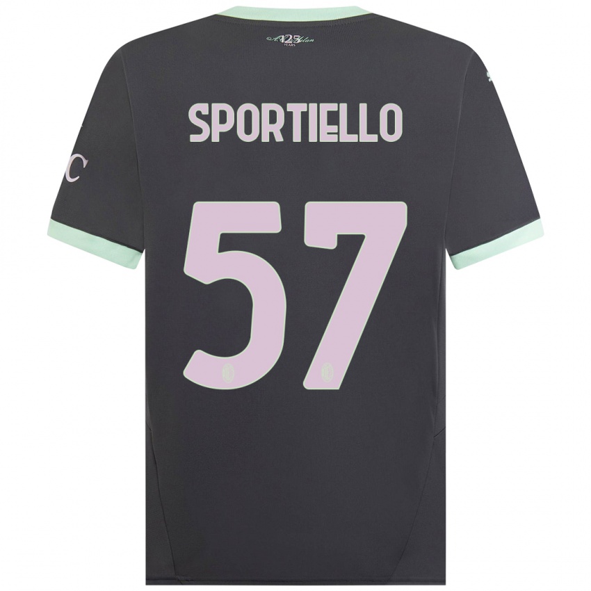 Bambino Maglia Marco Sportiello #57 Grigio Kit Gara Third 2024/25 Maglietta