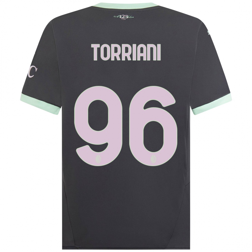 Bambino Maglia Lorenzo Torriani #96 Grigio Kit Gara Third 2024/25 Maglietta