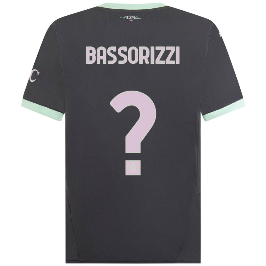 Bambino Maglia Carlo Bassorizzi #0 Grigio Kit Gara Third 2024/25 Maglietta