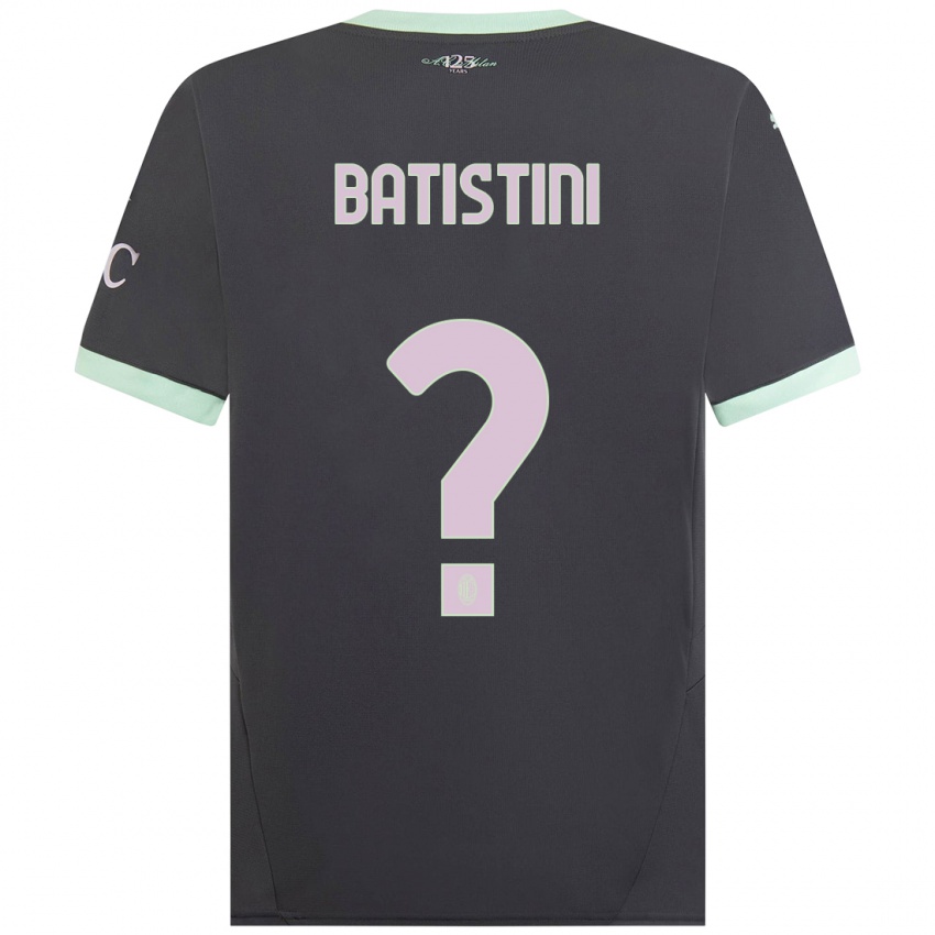 Bambino Maglia Simone Batistini #0 Grigio Kit Gara Third 2024/25 Maglietta