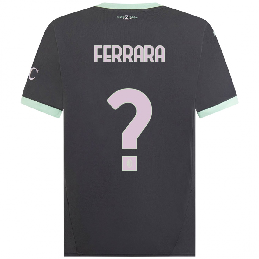 Bambino Maglia Francesco Ferrara #0 Grigio Kit Gara Third 2024/25 Maglietta