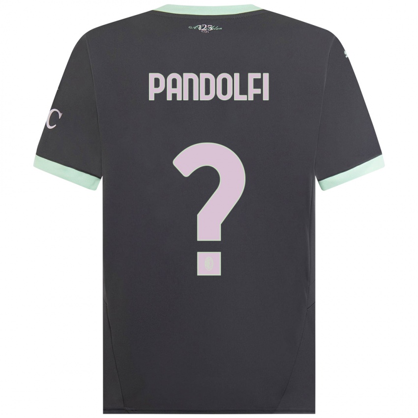 Bambino Maglia Fabio Pandolfi #0 Grigio Kit Gara Third 2024/25 Maglietta