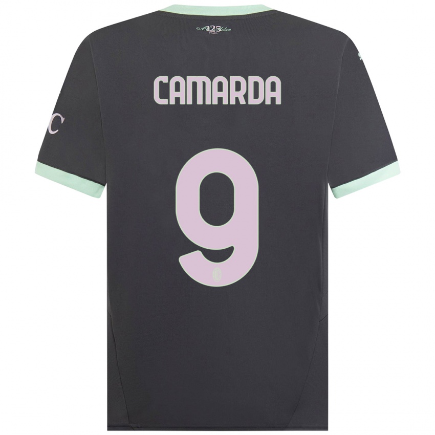 Bambino Maglia Francesco Camarda #9 Grigio Kit Gara Third 2024/25 Maglietta