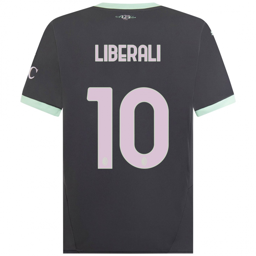 Bambino Maglia Mattia Liberali #10 Grigio Kit Gara Third 2024/25 Maglietta