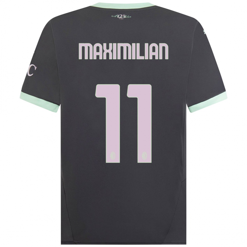 Bambino Maglia Maximilian Ibrahimović #11 Grigio Kit Gara Third 2024/25 Maglietta