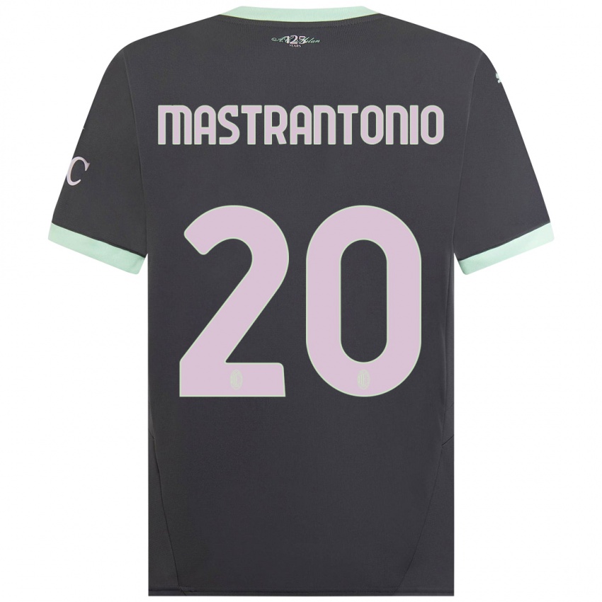 Bambino Maglia Davide Mastrantonio #20 Grigio Kit Gara Third 2024/25 Maglietta