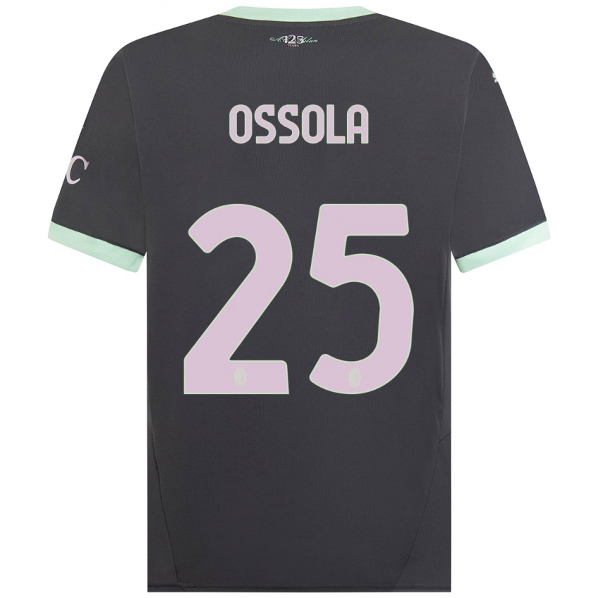 Bambino Maglia Lorenzo Ossola #25 Grigio Kit Gara Third 2024/25 Maglietta