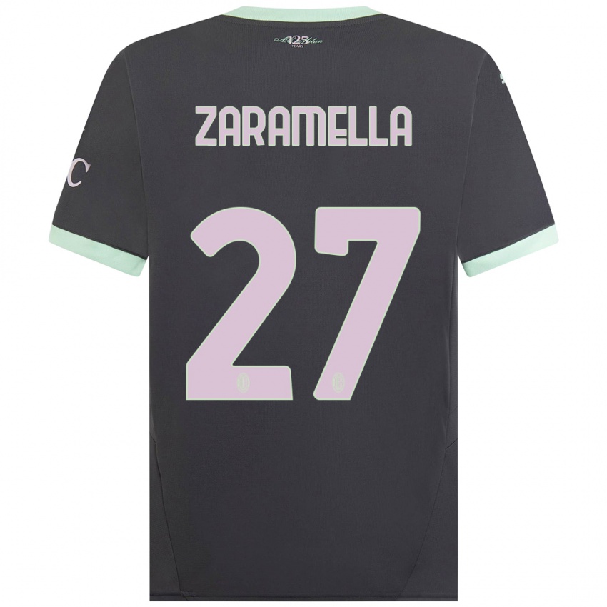 Bambino Maglia Mattia Zaramella #27 Grigio Kit Gara Third 2024/25 Maglietta