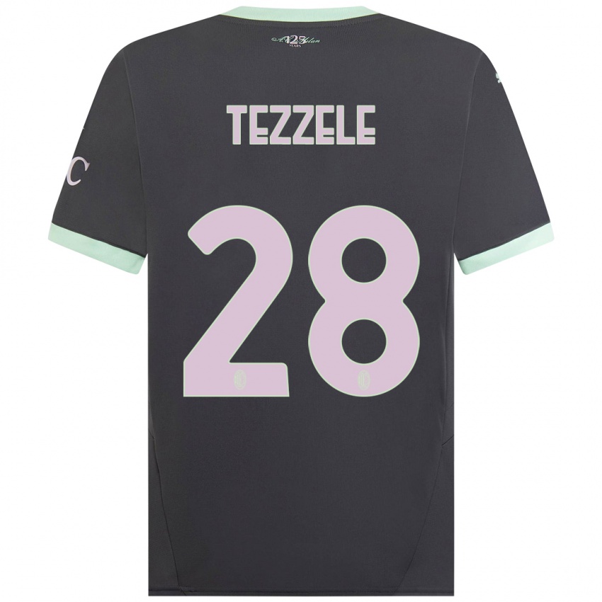 Bambino Maglia Matteo Tezzele #28 Grigio Kit Gara Third 2024/25 Maglietta