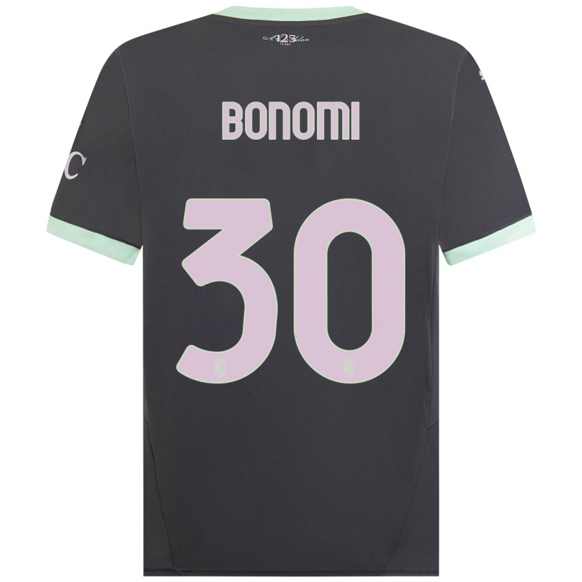 Bambino Maglia Alessandro Bonomi #30 Grigio Kit Gara Third 2024/25 Maglietta