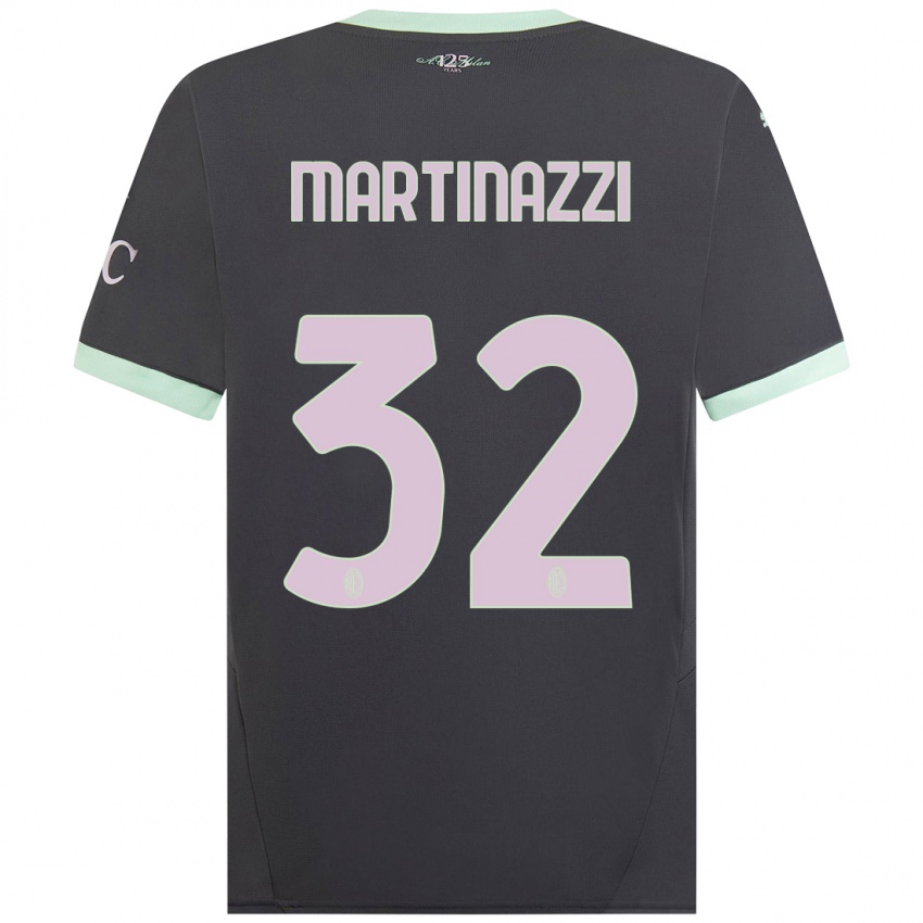 Bambino Maglia Luca Martinazzi #32 Grigio Kit Gara Third 2024/25 Maglietta