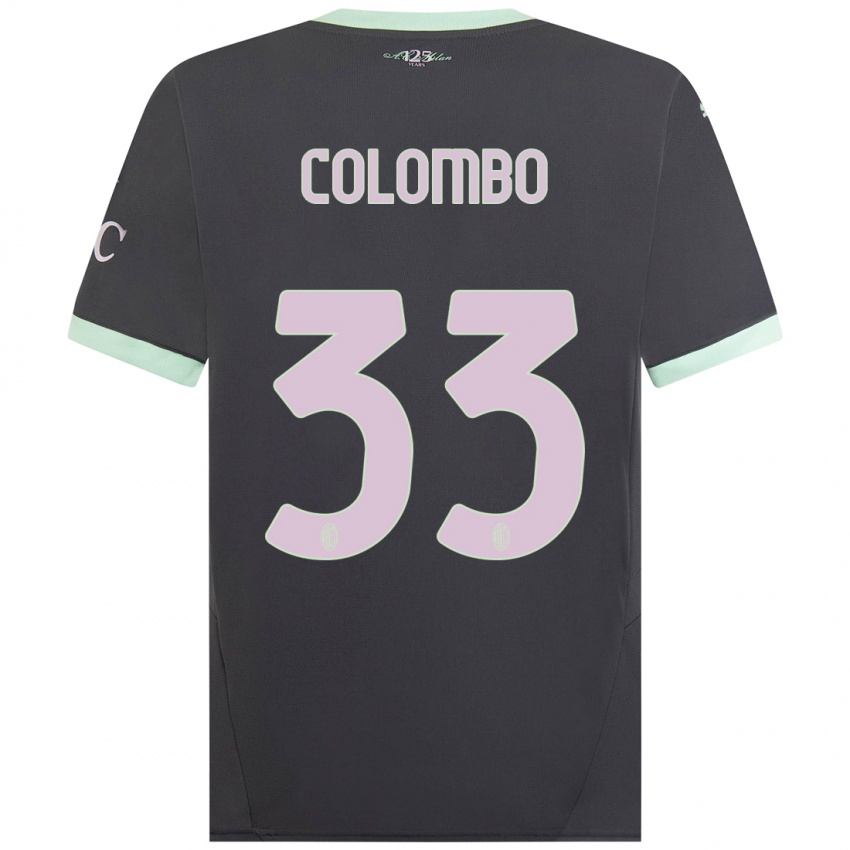 Bambino Maglia Federico Colombo #33 Grigio Kit Gara Third 2024/25 Maglietta