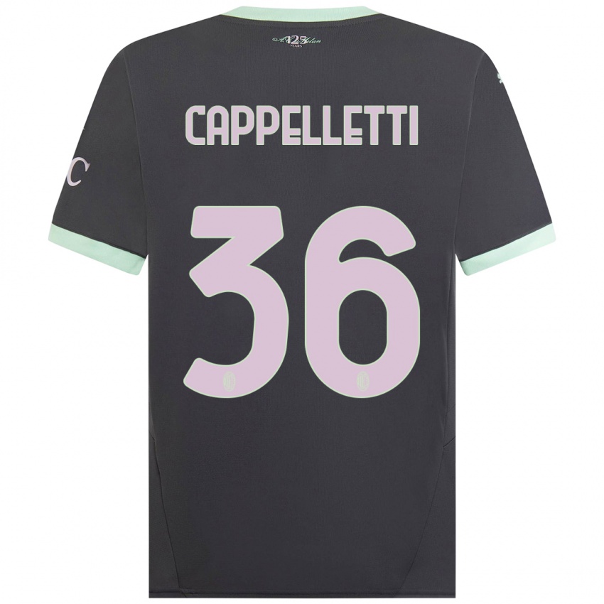 Bambino Maglia Mattia Cappelletti #36 Grigio Kit Gara Third 2024/25 Maglietta