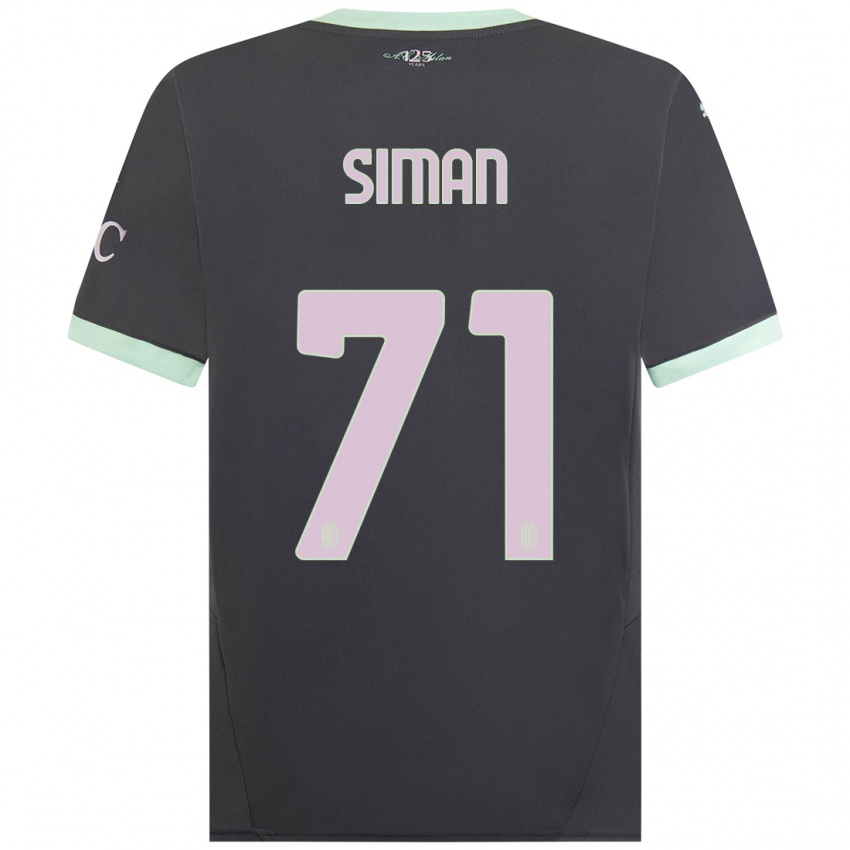 Bambino Maglia Alexandru Șiman #71 Grigio Kit Gara Third 2024/25 Maglietta