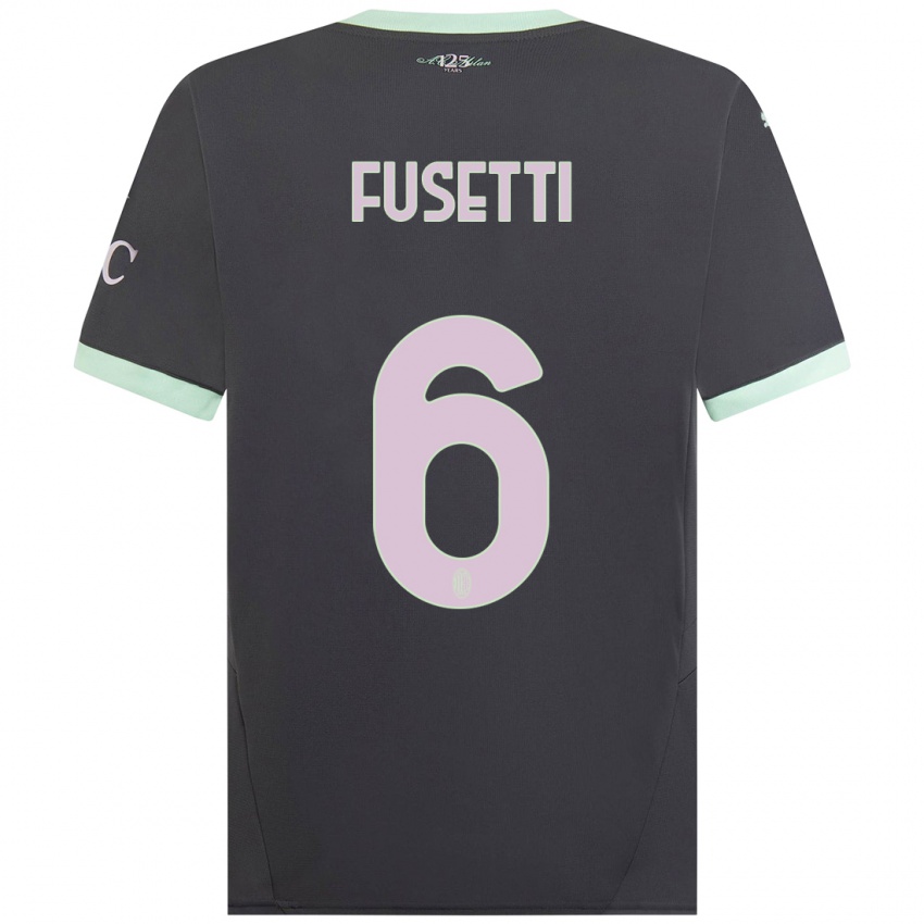 Bambino Maglia Laura Fusetti #6 Grigio Kit Gara Third 2024/25 Maglietta