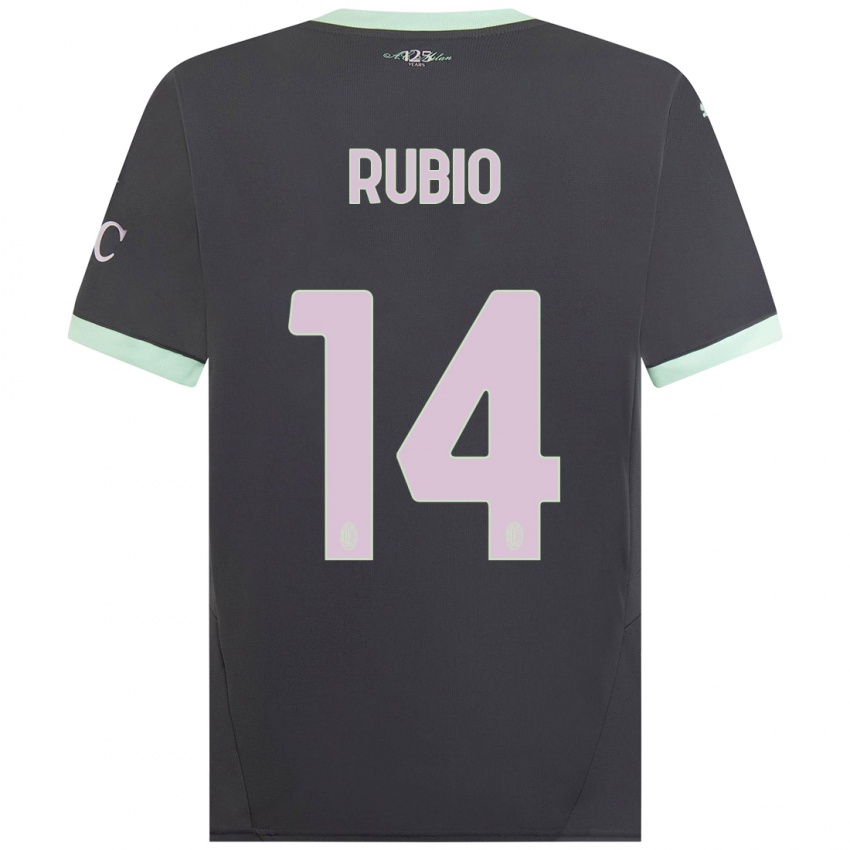 Bambino Maglia Silvia Rubio #14 Grigio Kit Gara Third 2024/25 Maglietta