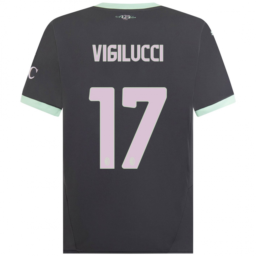 Bambino Maglia Valery Vigilucci #17 Grigio Kit Gara Third 2024/25 Maglietta