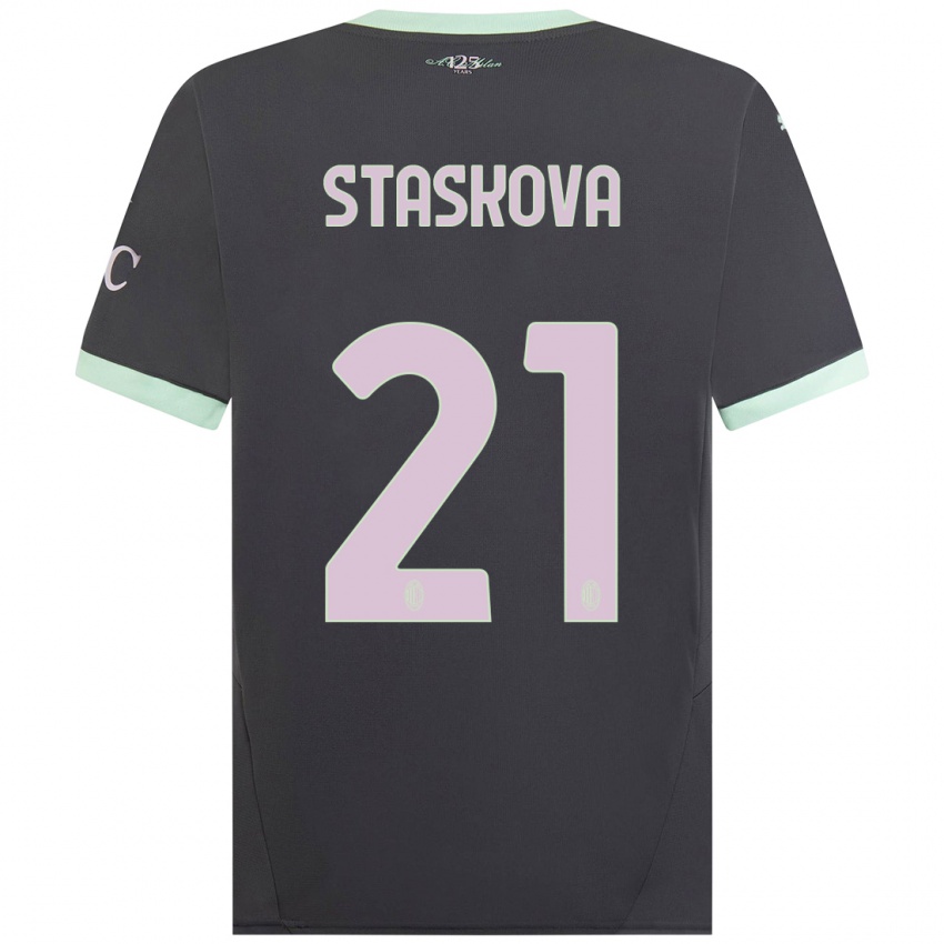 Bambino Maglia Andrea Stašková #21 Grigio Kit Gara Third 2024/25 Maglietta