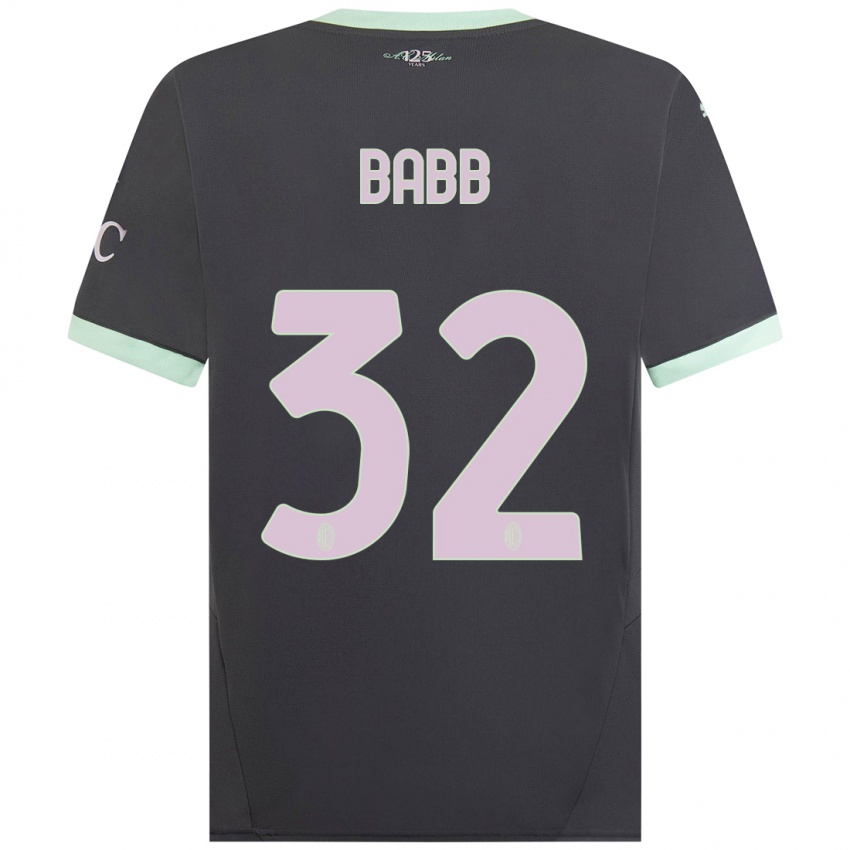 Bambino Maglia Selena Delia Babb #32 Grigio Kit Gara Third 2024/25 Maglietta