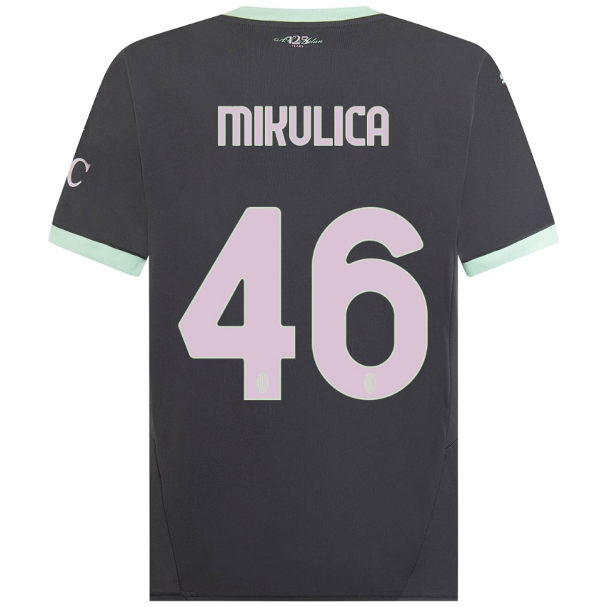 Bambino Maglia Petra Mikulica #46 Grigio Kit Gara Third 2024/25 Maglietta