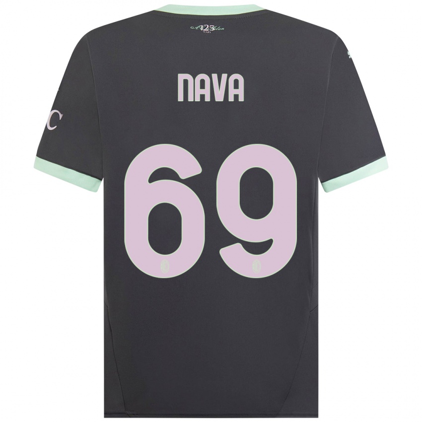 Bambino Maglia Lapo Nava #69 Grigio Kit Gara Third 2024/25 Maglietta