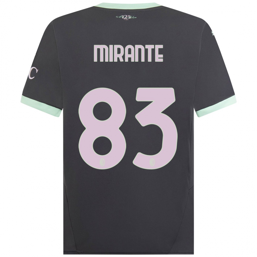 Bambino Maglia Antonio Mirante #83 Grigio Kit Gara Third 2024/25 Maglietta