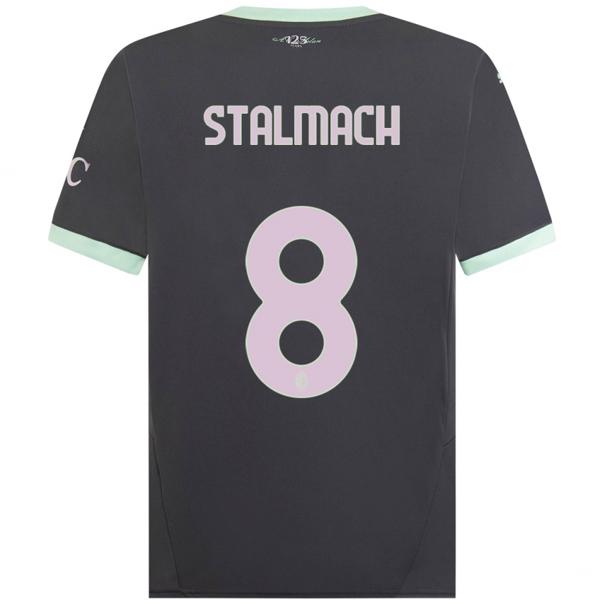 Bambino Maglia Dariusz Stalmach #8 Grigio Kit Gara Third 2024/25 Maglietta