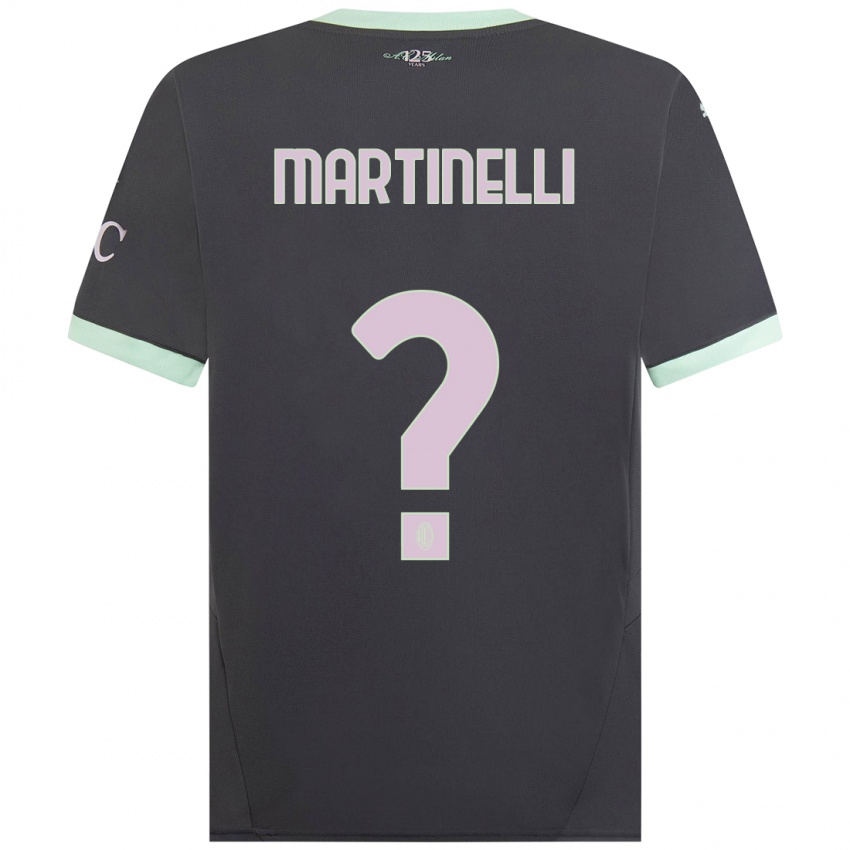 Bambino Maglia Riccardo Martinelli #0 Grigio Kit Gara Third 2024/25 Maglietta