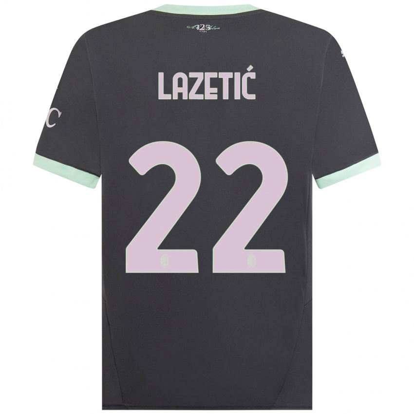 Bambino Maglia Marko Lazetic #22 Grigio Kit Gara Third 2024/25 Maglietta