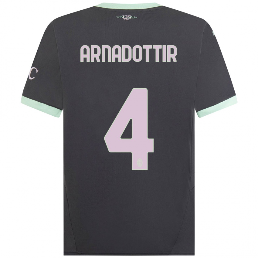 Bambino Maglia Guony Arnadottir #4 Grigio Kit Gara Third 2024/25 Maglietta