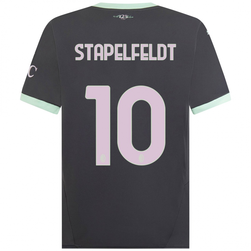 Bambino Maglia Nina Stapelfeldt #10 Grigio Kit Gara Third 2024/25 Maglietta