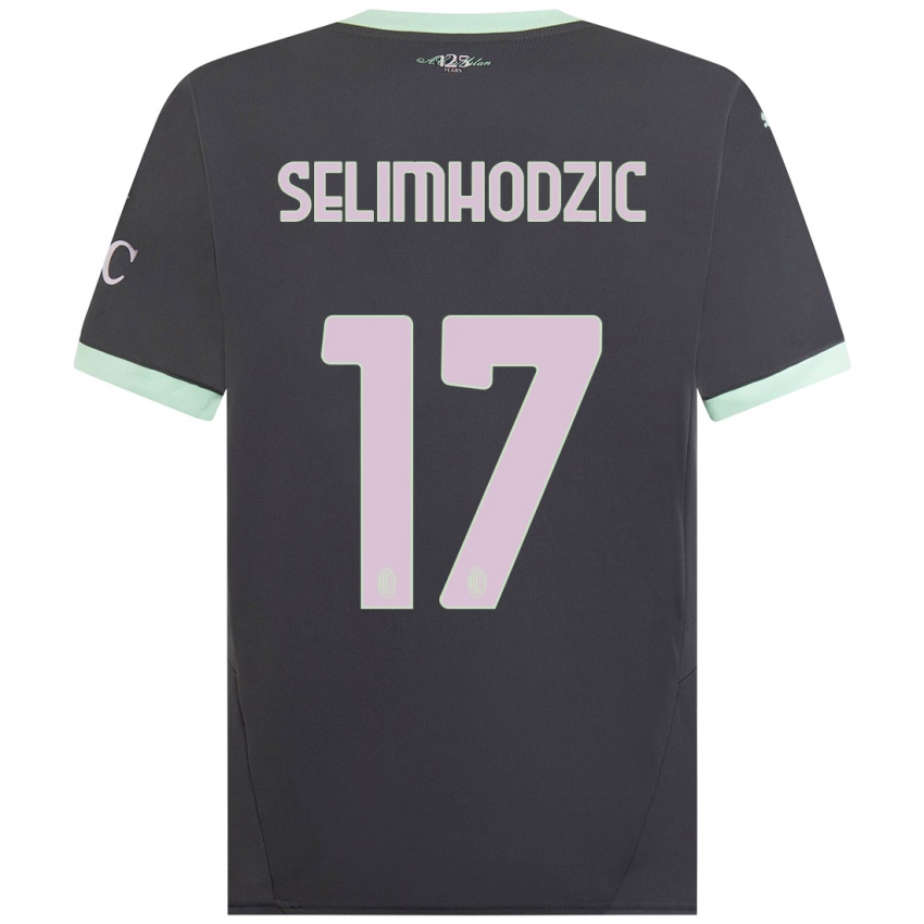 Bambino Maglia Noa Selimhodzic #17 Grigio Kit Gara Third 2024/25 Maglietta