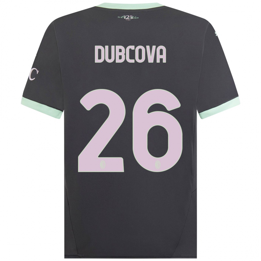 Bambino Maglia Michaela Dubcova #26 Grigio Kit Gara Third 2024/25 Maglietta