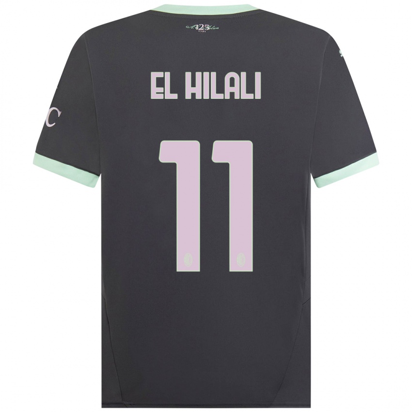 Bambino Maglia Youns El Hilali #11 Grigio Kit Gara Third 2024/25 Maglietta