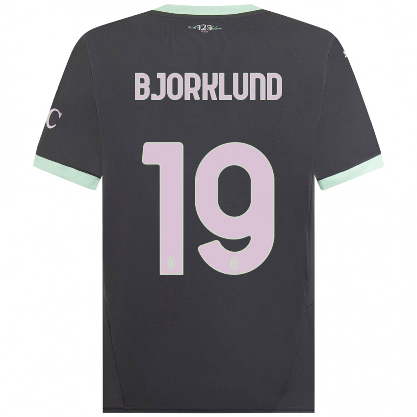 Bambino Maglia Lukas Bjorklund #19 Grigio Kit Gara Third 2024/25 Maglietta